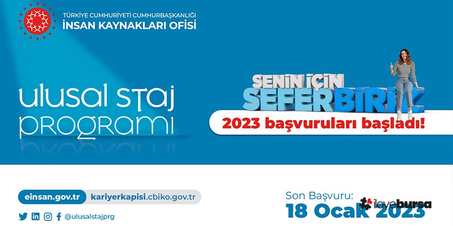 Ulusal Staj Programı'na 13 Mart'a kadar başvuru yapılabileceği açıklandı.